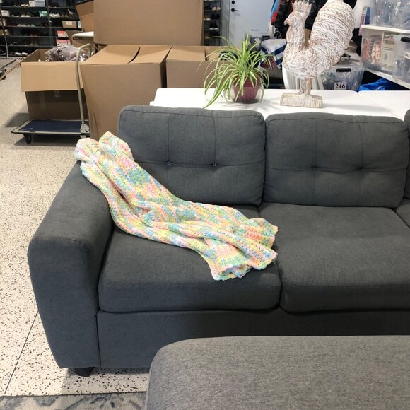 Handcrafted Pastel Multicolor Crocheted Throw Baby Blanket 45 x 32 inch - Picture 2 of 5